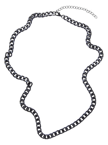 Necklace with a long base chain in black