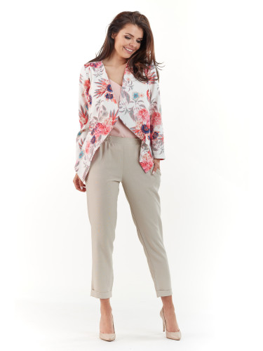 Awama Woman's Jacket A223 Fuchsia Flowers