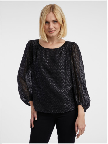 Orsay Black Ladies Patterned Blouse - Women