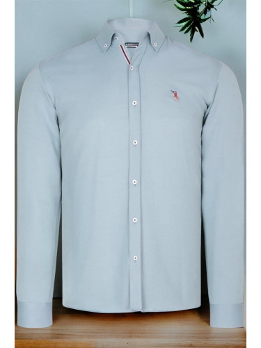 G674 DEWBERRY MEN'S SHIRT-PLAIN WATER GREEN