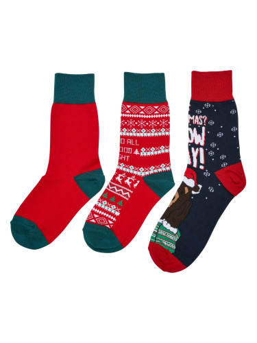 Children's Christmas Bears Socks - 3-Pack Multicolored