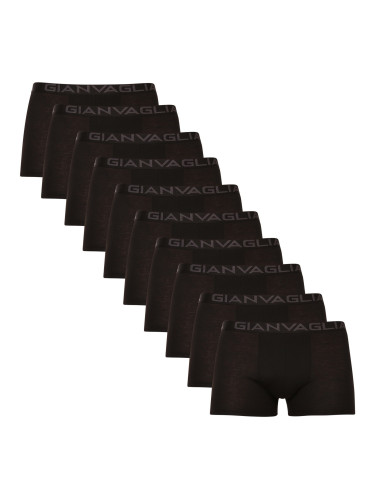 10PACK Men's Boxer Shorts Gianvaglia Black