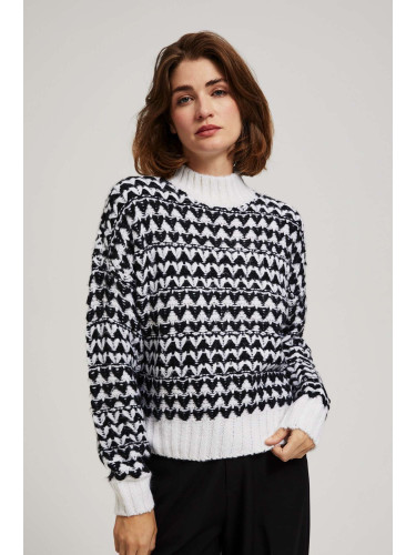 Marisse Black And White Turtleneck Sweater