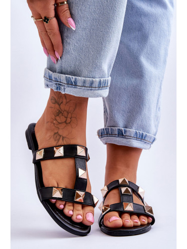 Boto Дамски чехли с големи копчета Черен Mercure