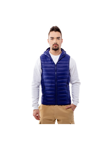 Men's Quilted Vest with Hood GLANO - navy