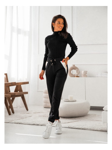 Women's black cotton sweatpants