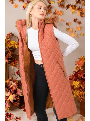 Z6718 DEWBERRY WOMEN'S VEST-CAMEL