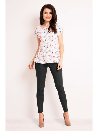 Infinite You Woman's Blouse M130 Ecru/Pattern