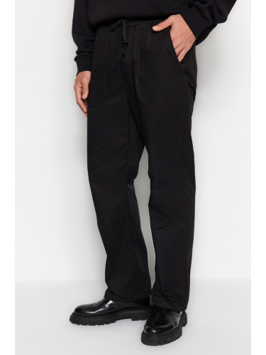 Trendyol Black Regular Fit Waist Lace Detailed Trousers