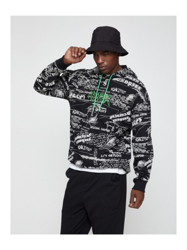 Koton Text Printed Sweatshirt Hooded