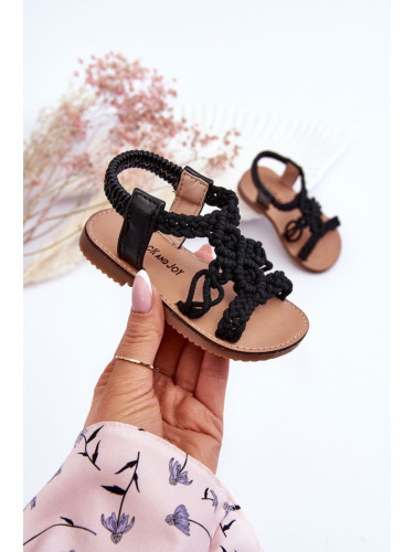 Boto Детски плетени сандали с приплъзване Черни Tracy