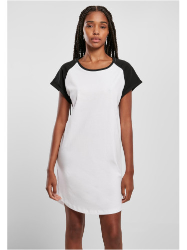 Women's Raglan Tee dress white/black