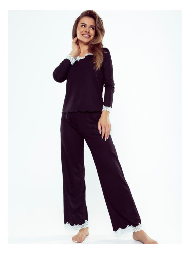 Pyjamas Eldar First Lady Arleta length/r S-XL black-ecru 099
