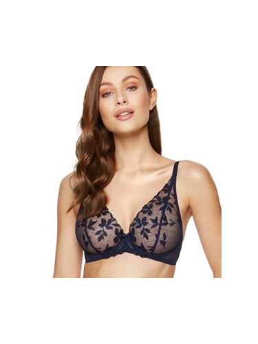 Gorteks Mona embroidered soft bra navy