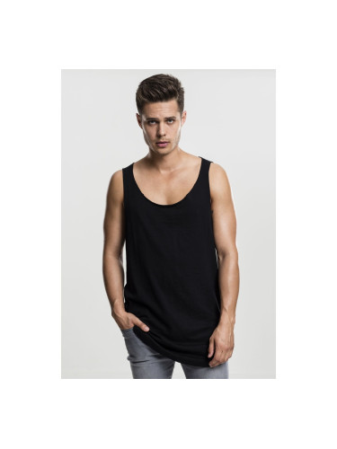 Loose Tank with long shape and open edge black