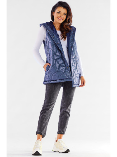 Awama Woman's Vest A539 Navy Blue