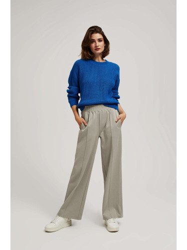 Marisse Brown Wide-Leg Creased Trousers