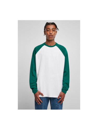 Organic Oversized Raglan Long Sleeve White/Green