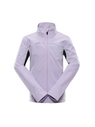 Kids softshell jacket with membrane ALPINE PRO GEROCO pastel lilac