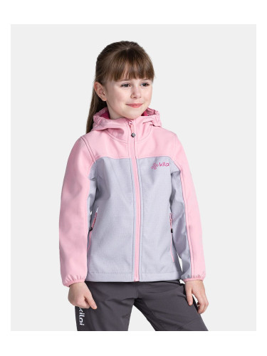 Grey-pink softshell jacket for girls Kilpi RAVIA-J