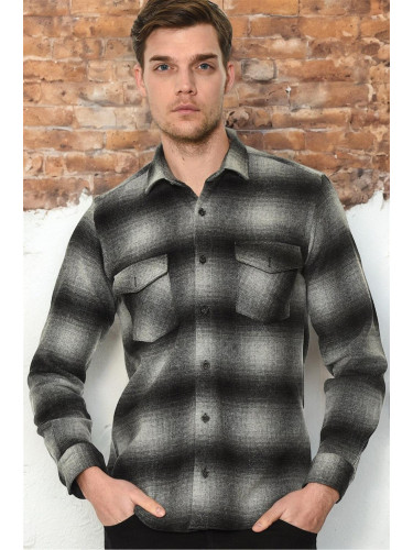 G697 DEWBERRY MENS SHIRT-BLACK-ANTHRACITE