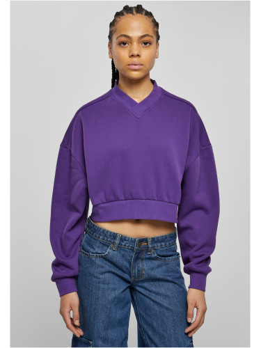 Women's cropped V-neckline realviolet
