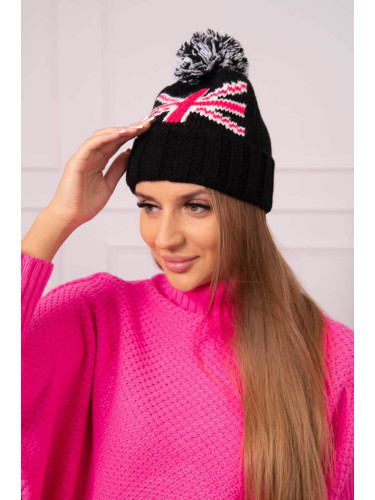 Cap with pompom Elizabeth K386 black