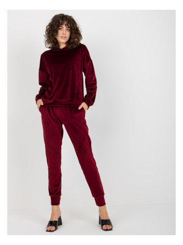 Women's chestnut velour set with trousers