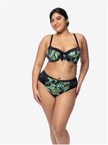 Green-black women's patterned bikini bottoms DORINA Kano