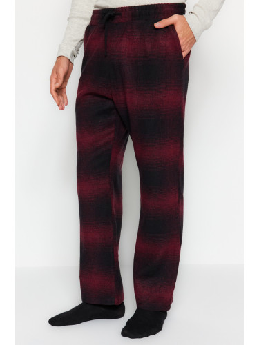 Trendyol Men's Black Plaid Comfortable Fit Lumberjack Weave Pajama Bottoms.