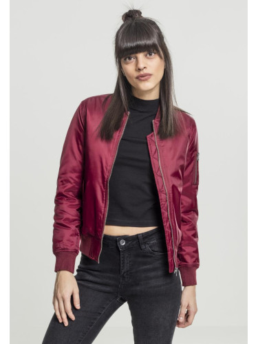 Women's Basic Bomber Jacket burgundy