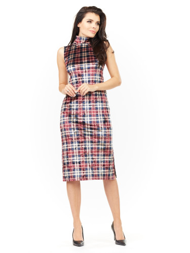 Awama Woman's Dress A202 Checkered