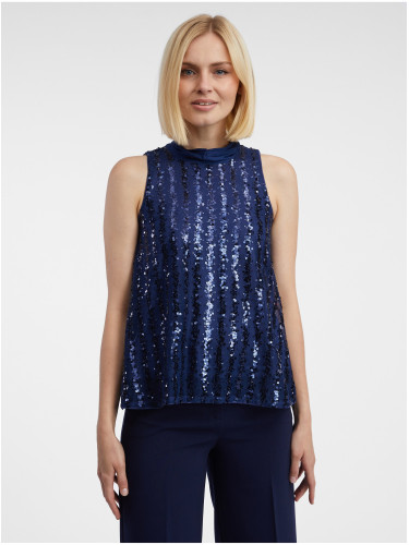 Orsay Navy Blue Women's Blouse with Sequins - Women's