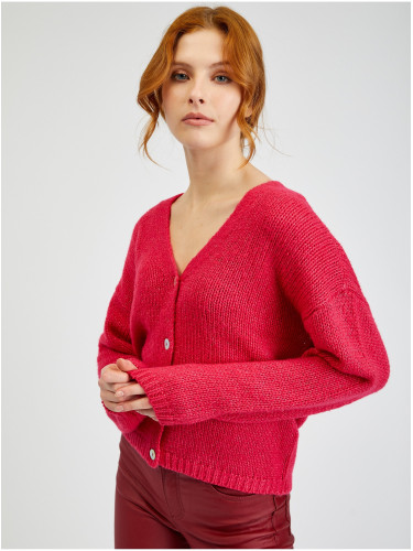 Orsay Dark pink Ladies Loose Cardigan - Women