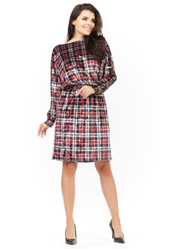 Awama Woman's Dress A201 Checkered
