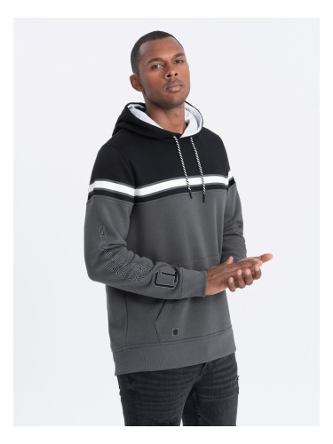 Ombre Men's tri-color hoodie - gray