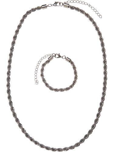 Charon necklace and bracelet set - silver colors