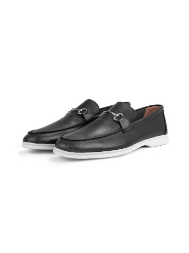 Ducavelli Voyant Genuine Leather Men's Casual Shoes Loafers Black.