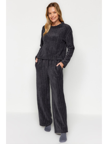 Trendyol Anthracite Wellsoft Winter Knitted Pajamas Set