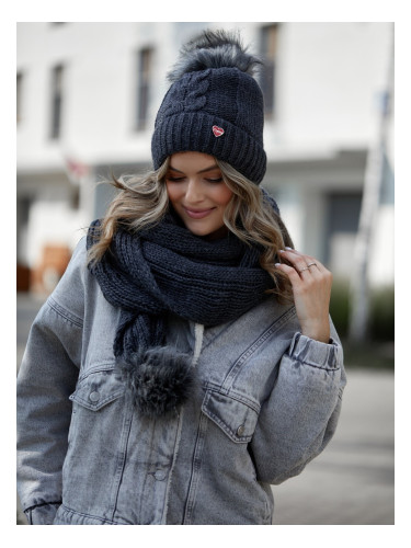 Graphite winter set with scarf