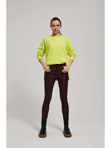 Marisse Waxed Skinny Trousers In Maroon