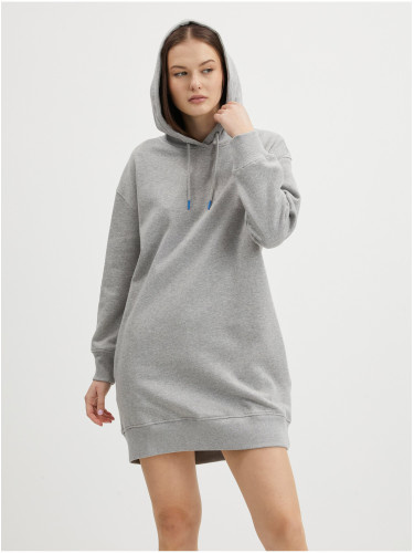 Light Grey Ladies Hoodie Dress Pepe Jeans Dana - Ladies