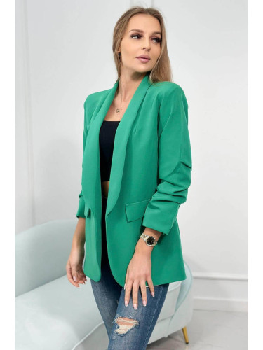 Elegant blazer with green lapels
