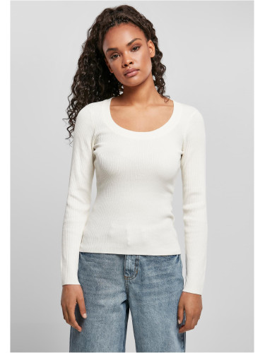 Women's sweater with a wide neckline whitesand