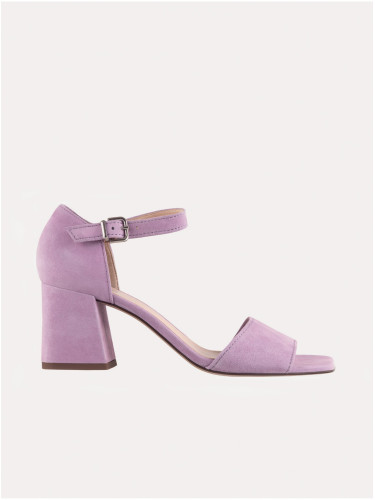 Light purple women's leather heeled sandals Högl Beatrice