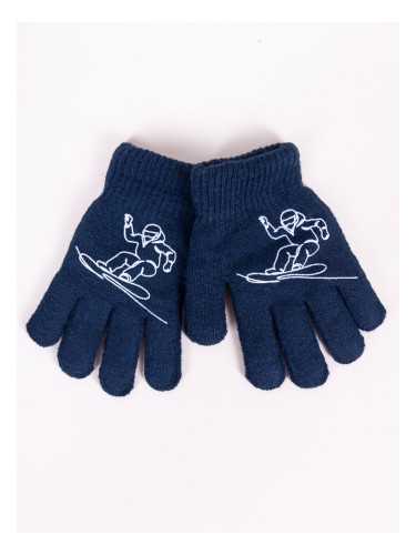 Yoclub Kids's Gloves RED-0200C-AA5A-003 Navy Blue