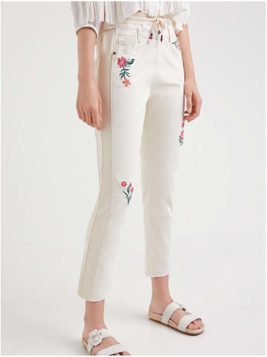 Cream Women's Floral Trousers Desigual Lita - Women