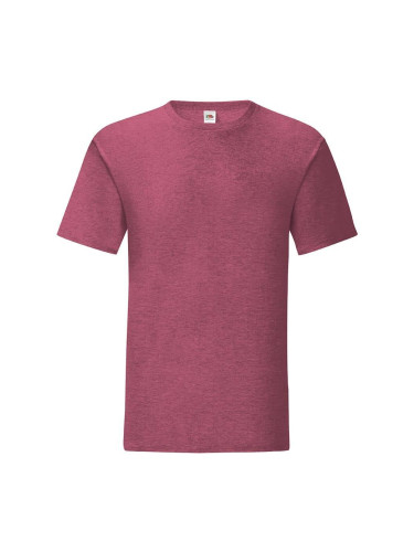 Burgundy men's t-shirt in combed cotton Iconic with sleeve Fruit of the Loom