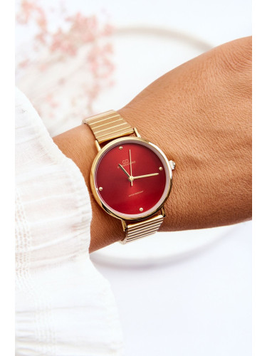 Women's waterproof watch on Giorgio&Dario bracelet Gold-Red