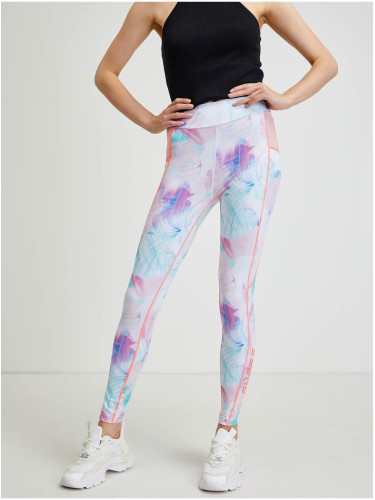 Pink-blue-white women's patterned leggings Guess Alice